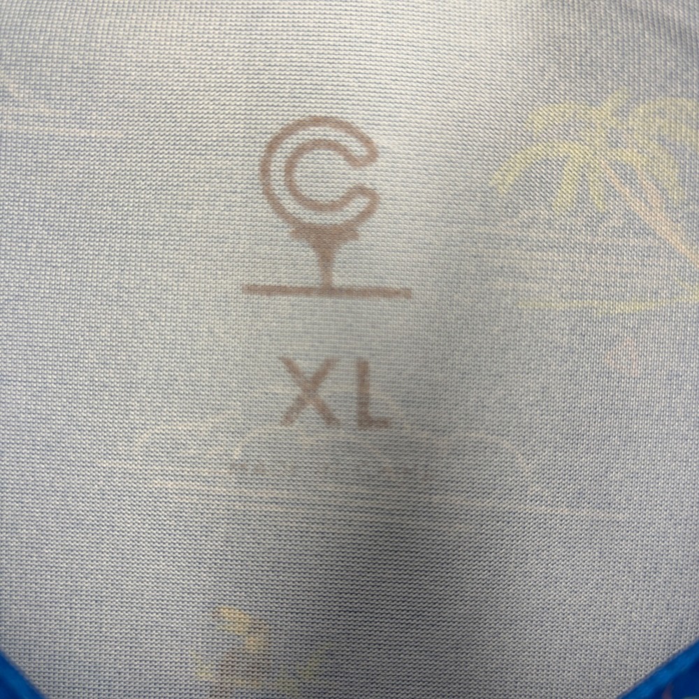 Caddy Cart Golf Shirt Mens XL Blue Hula Girl Tropical Performance Polo Hawaiian - Picture 2 of 7